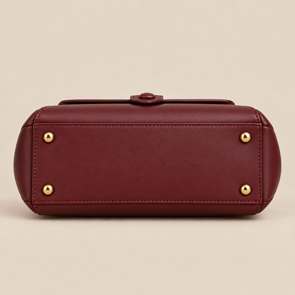 BagFinesse Merlot Flap Faux Leather Satchel Handbag