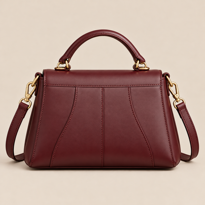 BagFinesse Merlot Flap Faux Leather Satchel Handbag