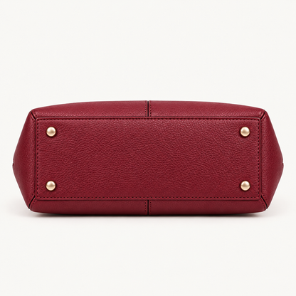 BagFinesse Ruby Grain Faux Leather Satchel Handbag