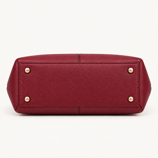 BagFinesse Ruby Grain Faux Leather Satchel Handbag