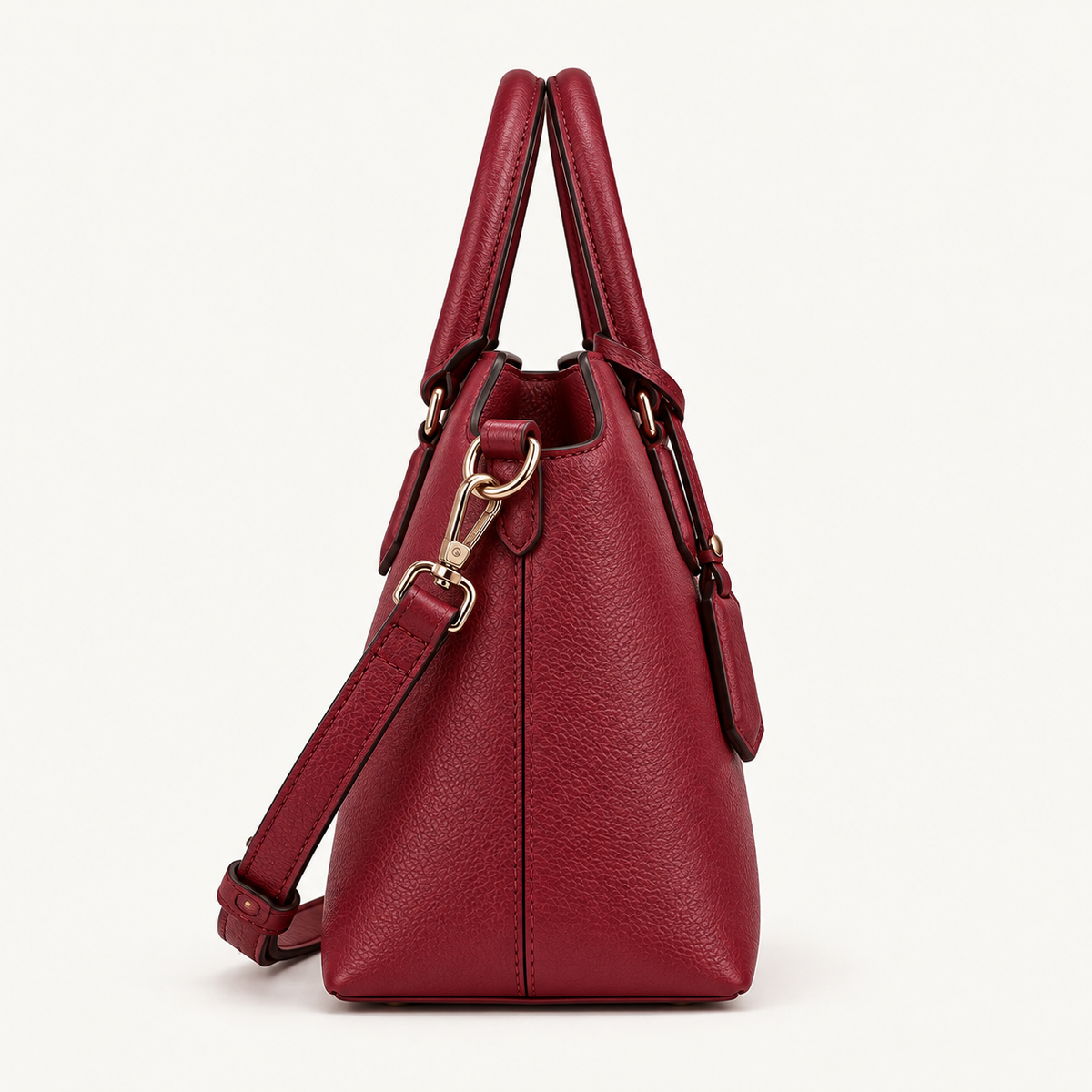 BagFinesse Ruby Grain Faux Leather Satchel Handbag