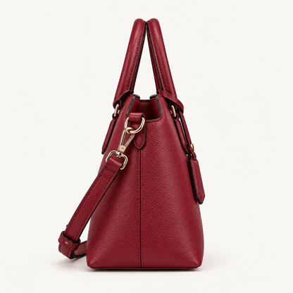 BagFinesse Ruby Grain Faux Leather Satchel Handbag