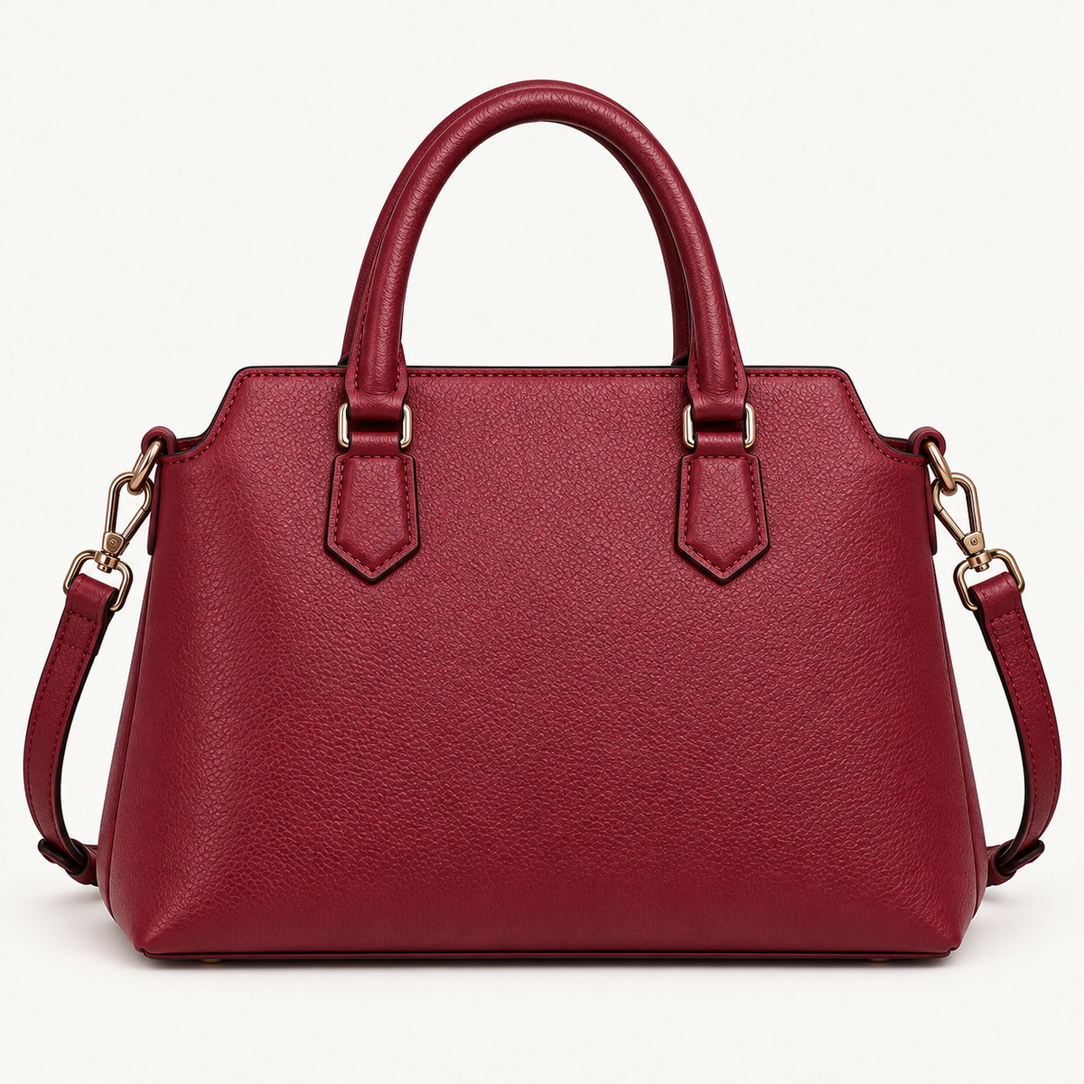 BagFinesse Ruby Grain Faux Leather Satchel Handbag