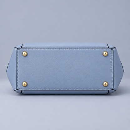 BagFinesse Sky Blue Charm Faux Leather Satchel Handbag
