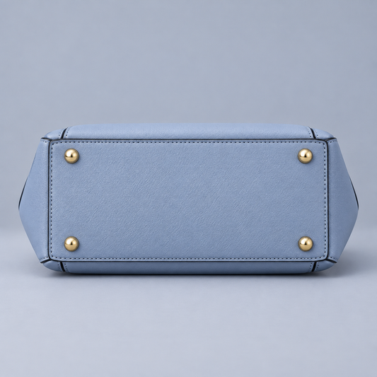 BagFinesse Sky Blue Charm Faux Leather Satchel Handbag