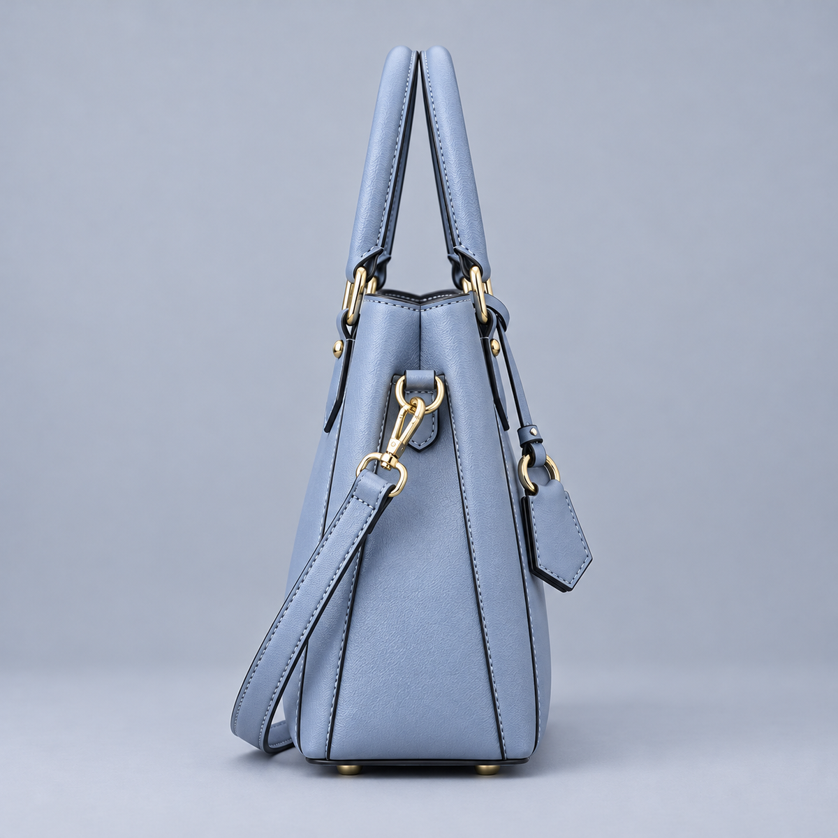 BagFinesse Sky Blue Charm Faux Leather Satchel Handbag