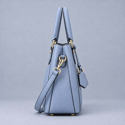BagFinesse Sky Blue Charm Faux Leather Satchel Handbag