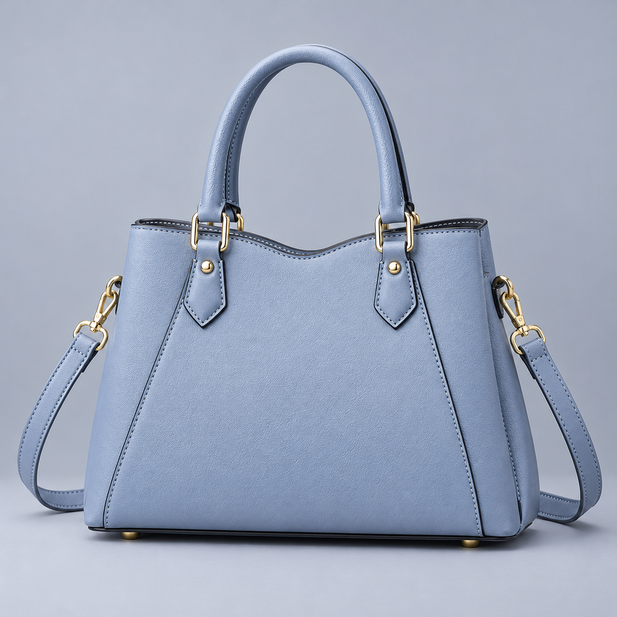 BagFinesse Sky Blue Charm Faux Leather Satchel Handbag