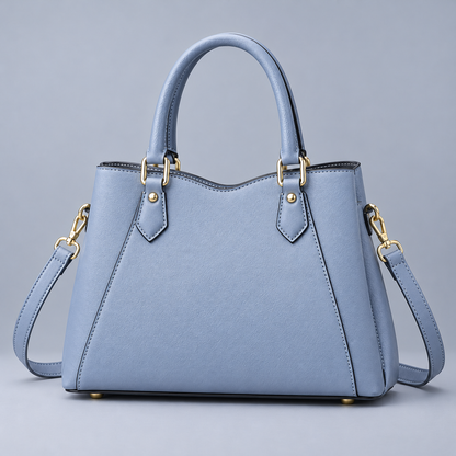 BagFinesse Sky Blue Charm Faux Leather Satchel Handbag