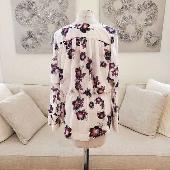 ✨ FREE PEOPLE ✨ Tuscan Dreams Minidress Tunic - [Small, Ivory/Purple]