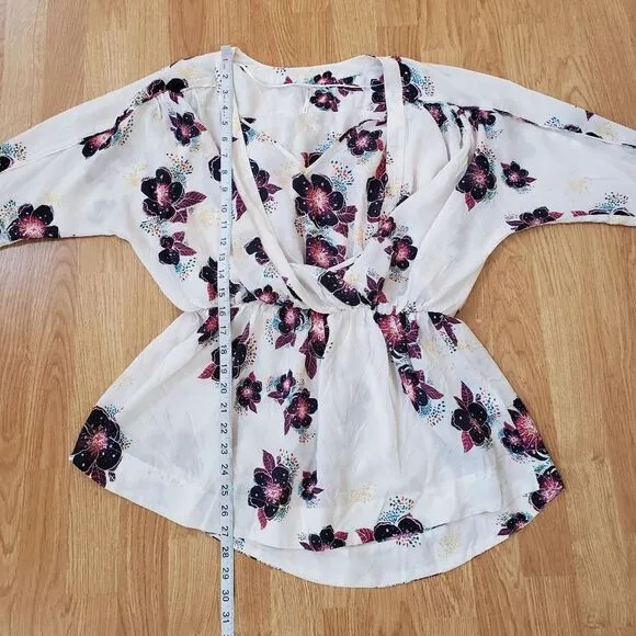 ✨ FREE PEOPLE ✨ Tuscan Dreams Minidress Tunic - [Small, Ivory/Purple]