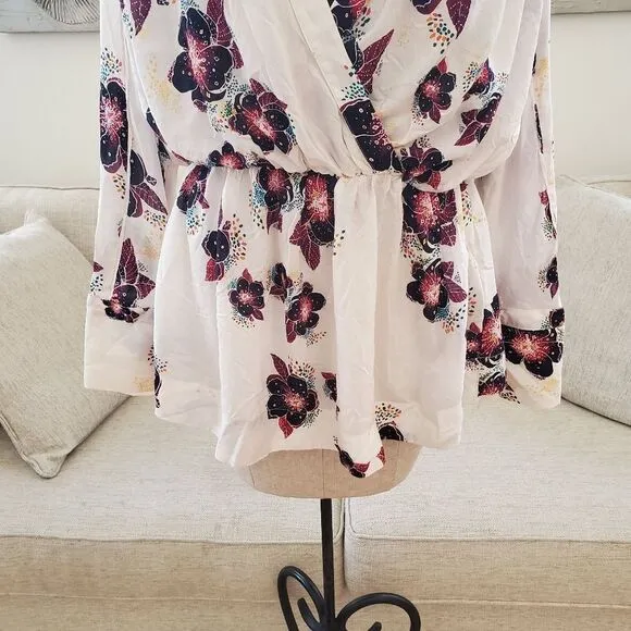 ✨ FREE PEOPLE ✨ Tuscan Dreams Minidress Tunic - [Small, Ivory/Purple]