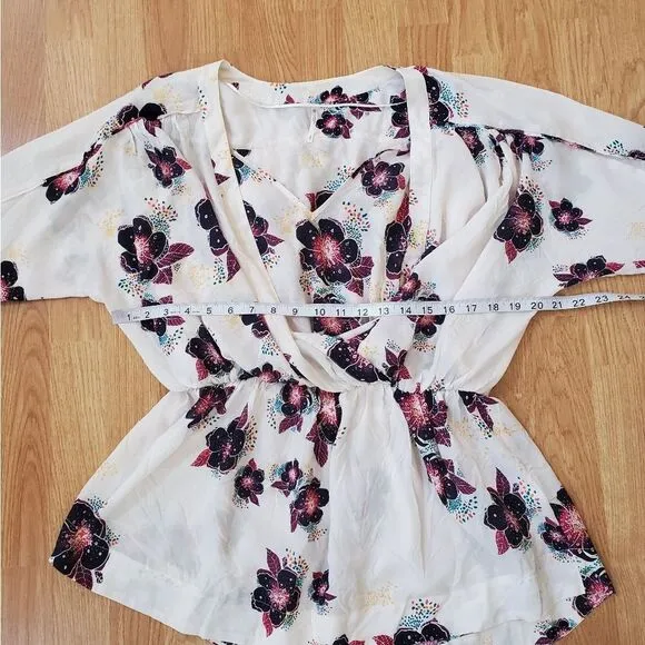 ✨ FREE PEOPLE ✨ Tuscan Dreams Minidress Tunic - [Small, Ivory/Purple]
