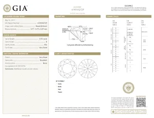 0.70 Carat Loose E / VS2 Round Brilliant Cut Diamond GIA Certified