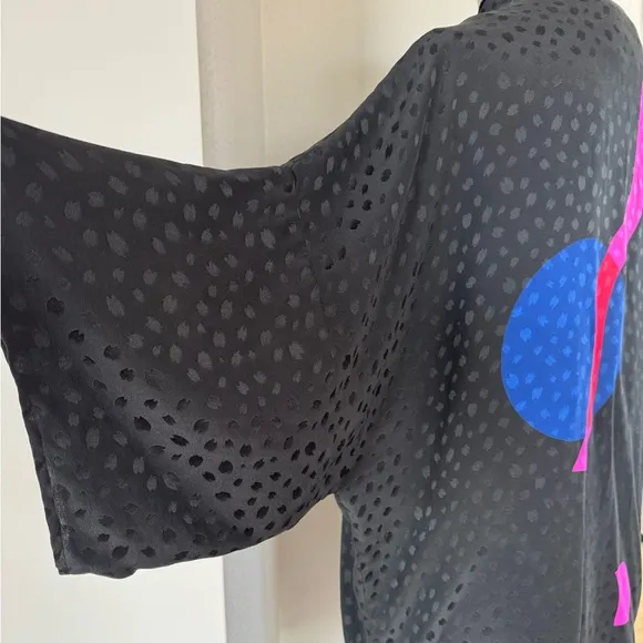 100% Silk Flora Kung Top or Robe with Tie