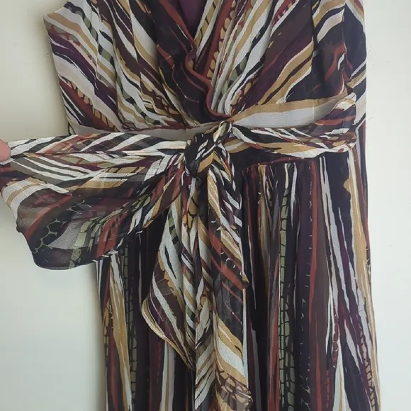 100% Silk Y2K Whimsigoth Maxi Dress Women's Size 8