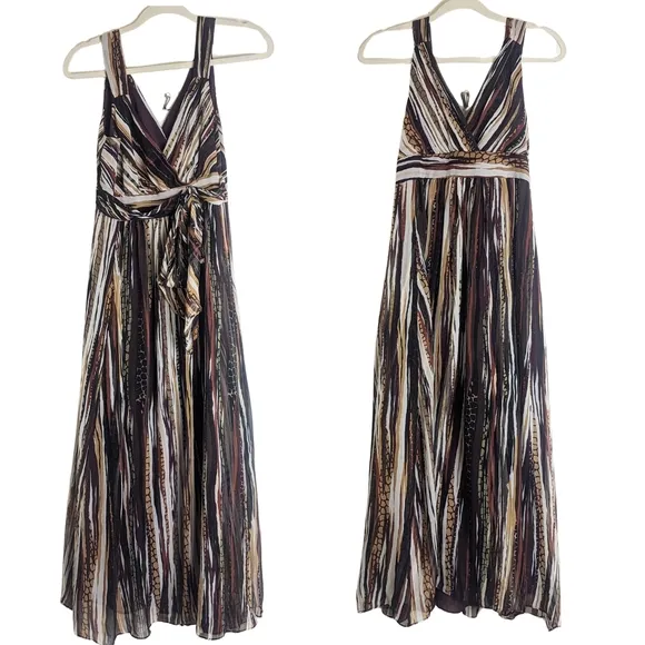 100% Silk Y2K Whimsigoth Maxi Dress Women's Size 8