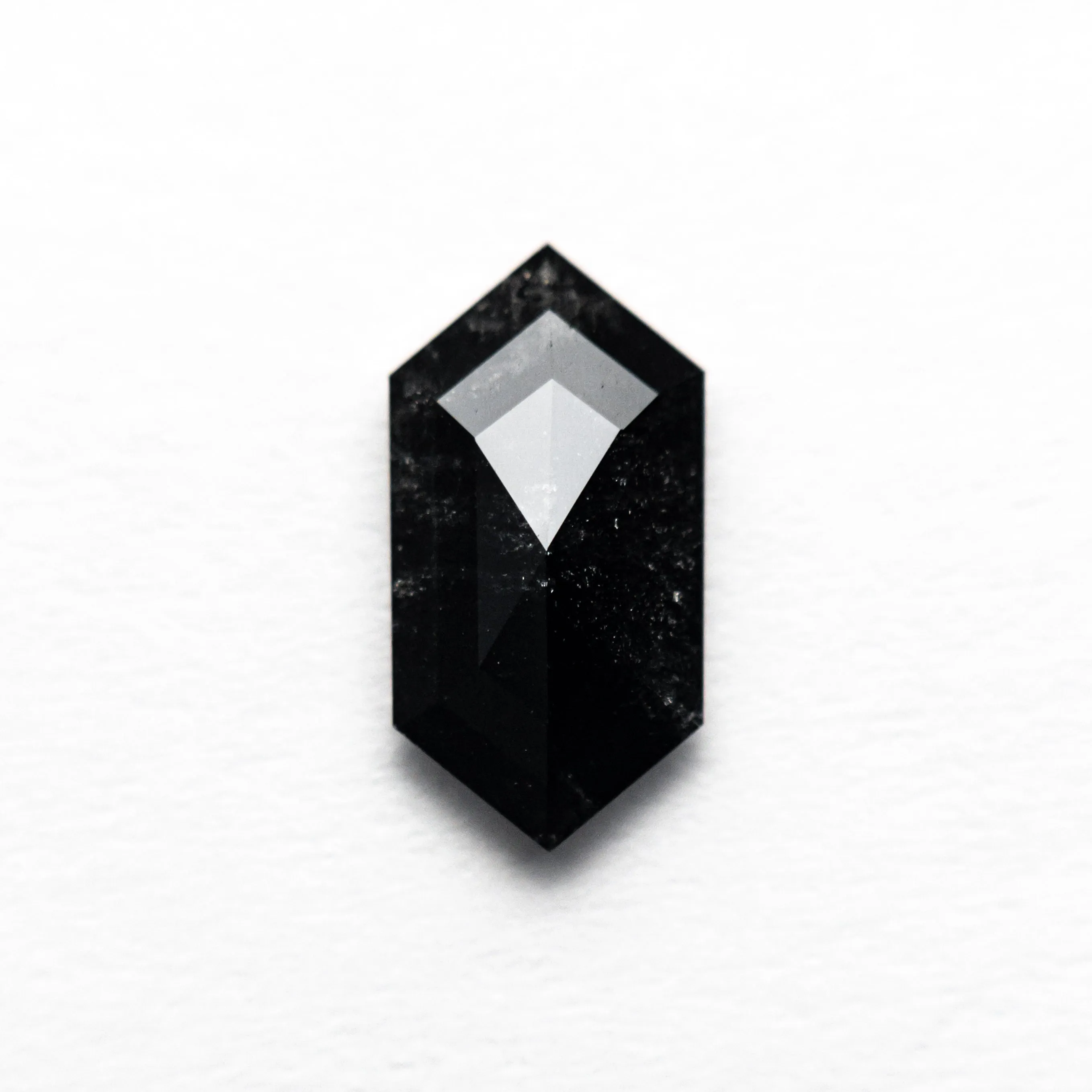 1.05 CARAT BLACK SPECKLED ROSE CUT HEXAGON DIAMOND