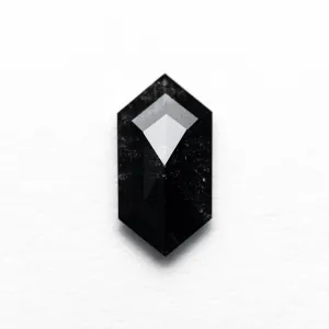1.05 CARAT BLACK SPECKLED ROSE CUT HEXAGON DIAMOND
