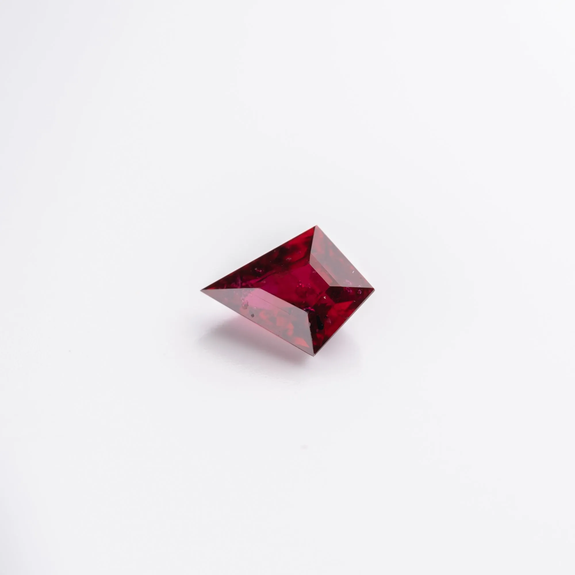 1.26 Carat Deep Red Double Cut Kite Ruby