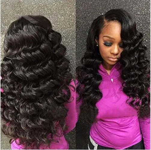 13" X 4" LACE FRONTAL -LOOSE WAVE   3 BUNDLES(#1B)