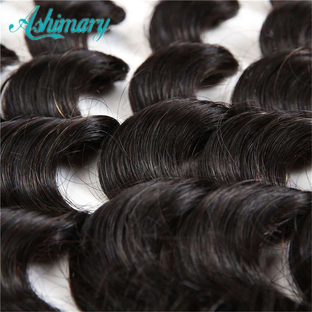 13x4 HD Transparent Lace Frontal Loose Deep Wave Hair Natural Color