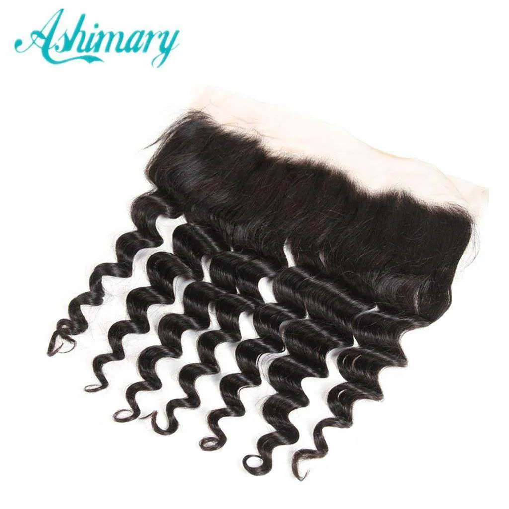 13x4 HD Transparent Lace Frontal Loose Deep Wave Hair Natural Color