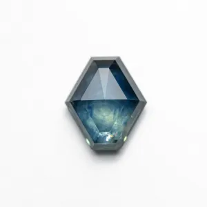 1.44CT Hexagon Rose cut Teal Sapphire