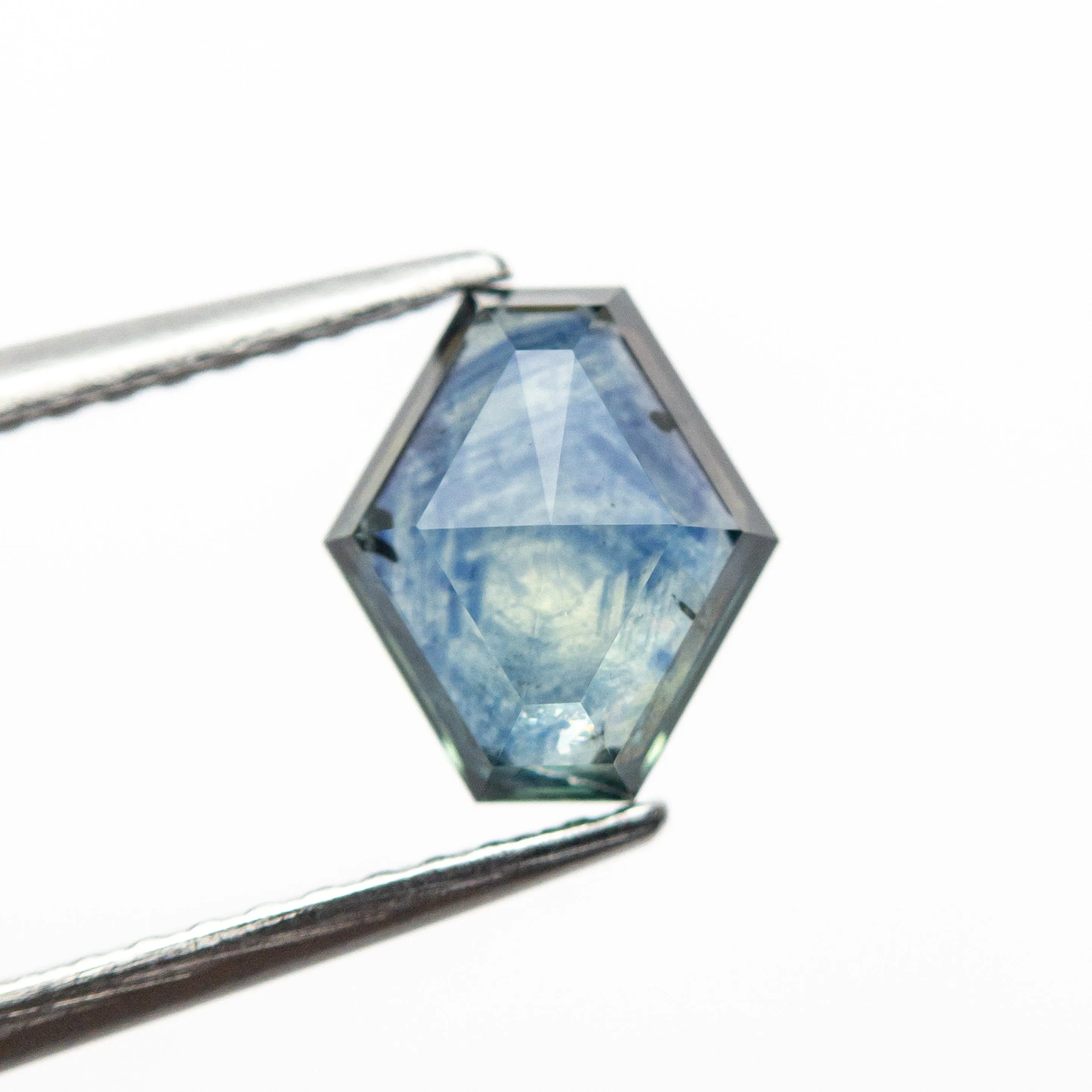 1.44CT Hexagon Rose cut Teal Sapphire