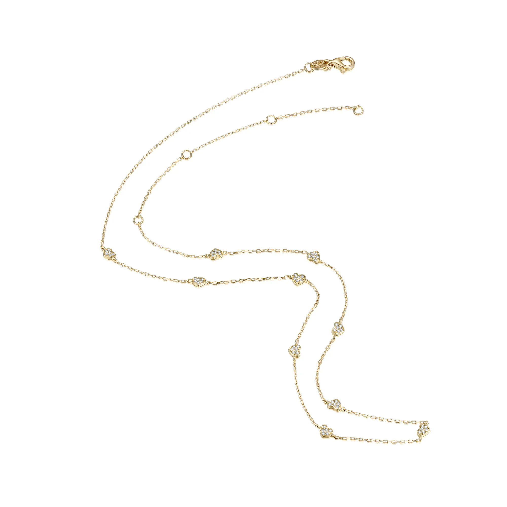 14K Solid Gold Necklace Exclusively Handcrafted 0.164 Carat Natural Diamond (H-F Color, VS1-VS2 Clarity)