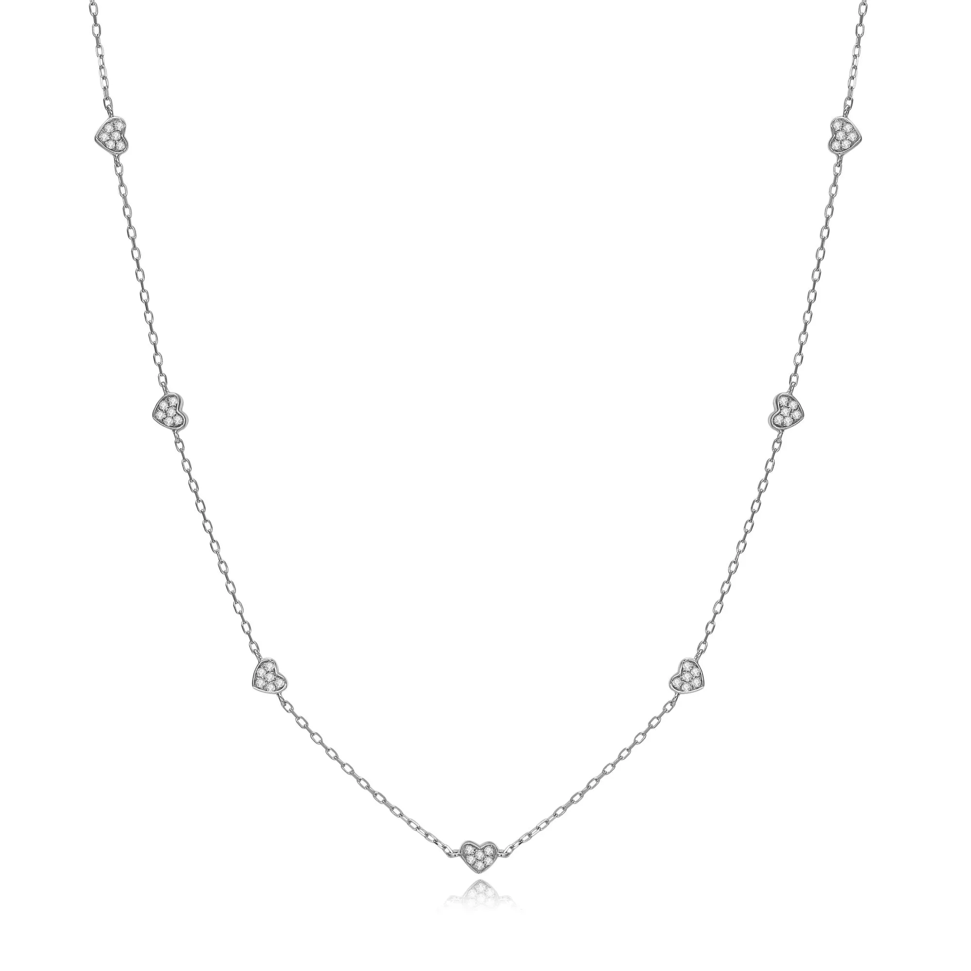 14K Solid Gold Necklace Exclusively Handcrafted 0.164 Carat Natural Diamond (H-F Color, VS1-VS2 Clarity)