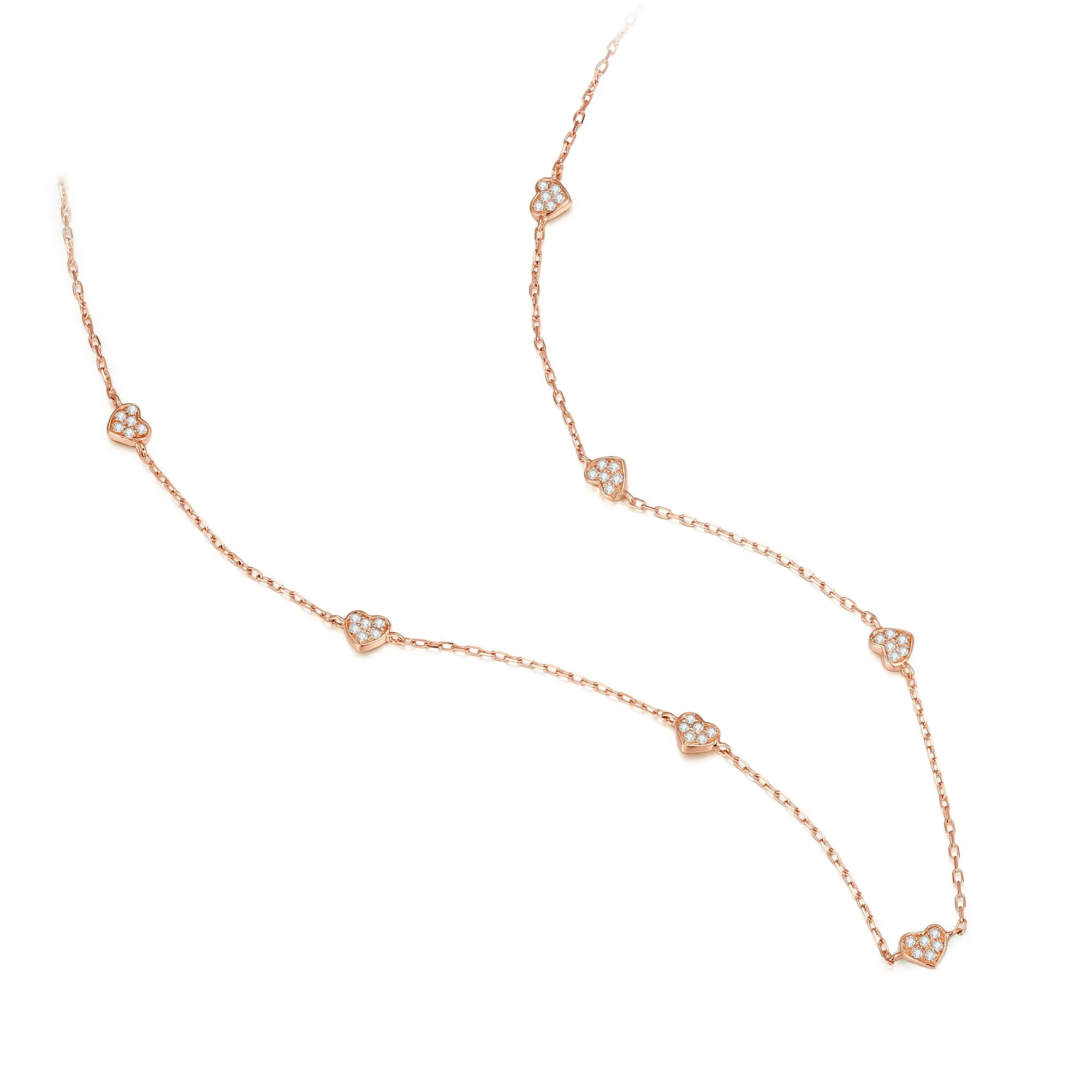 14K Solid Gold Necklace Exclusively Handcrafted 0.164 Carat Natural Diamond (H-F Color, VS1-VS2 Clarity)