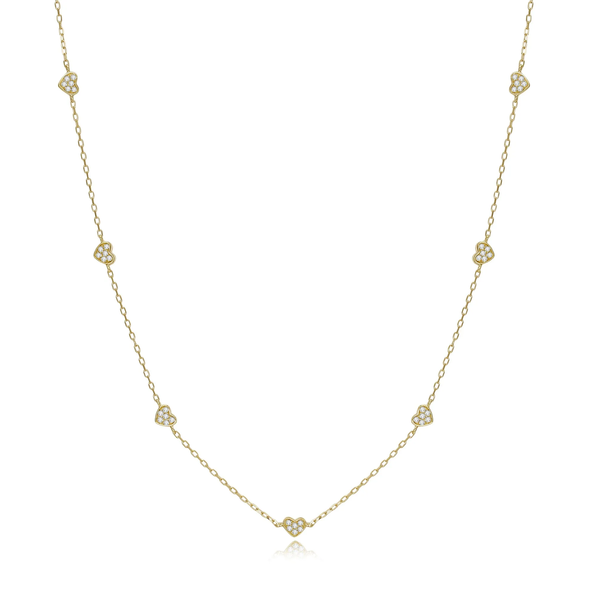 14K Solid Gold Necklace Exclusively Handcrafted 0.164 Carat Natural Diamond (H-F Color, VS1-VS2 Clarity)