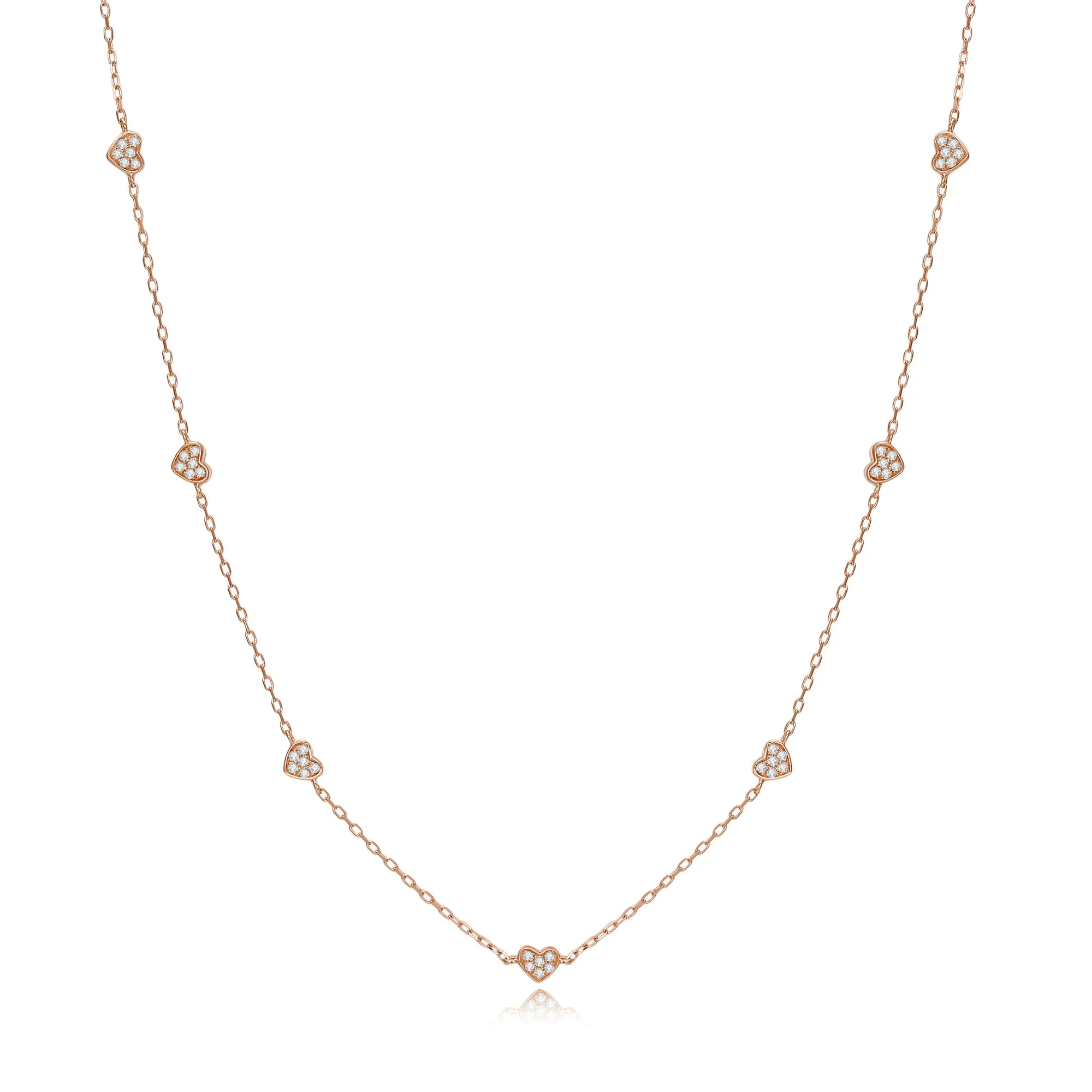 14K Solid Gold Necklace Exclusively Handcrafted 0.164 Carat Natural Diamond (H-F Color, VS1-VS2 Clarity)