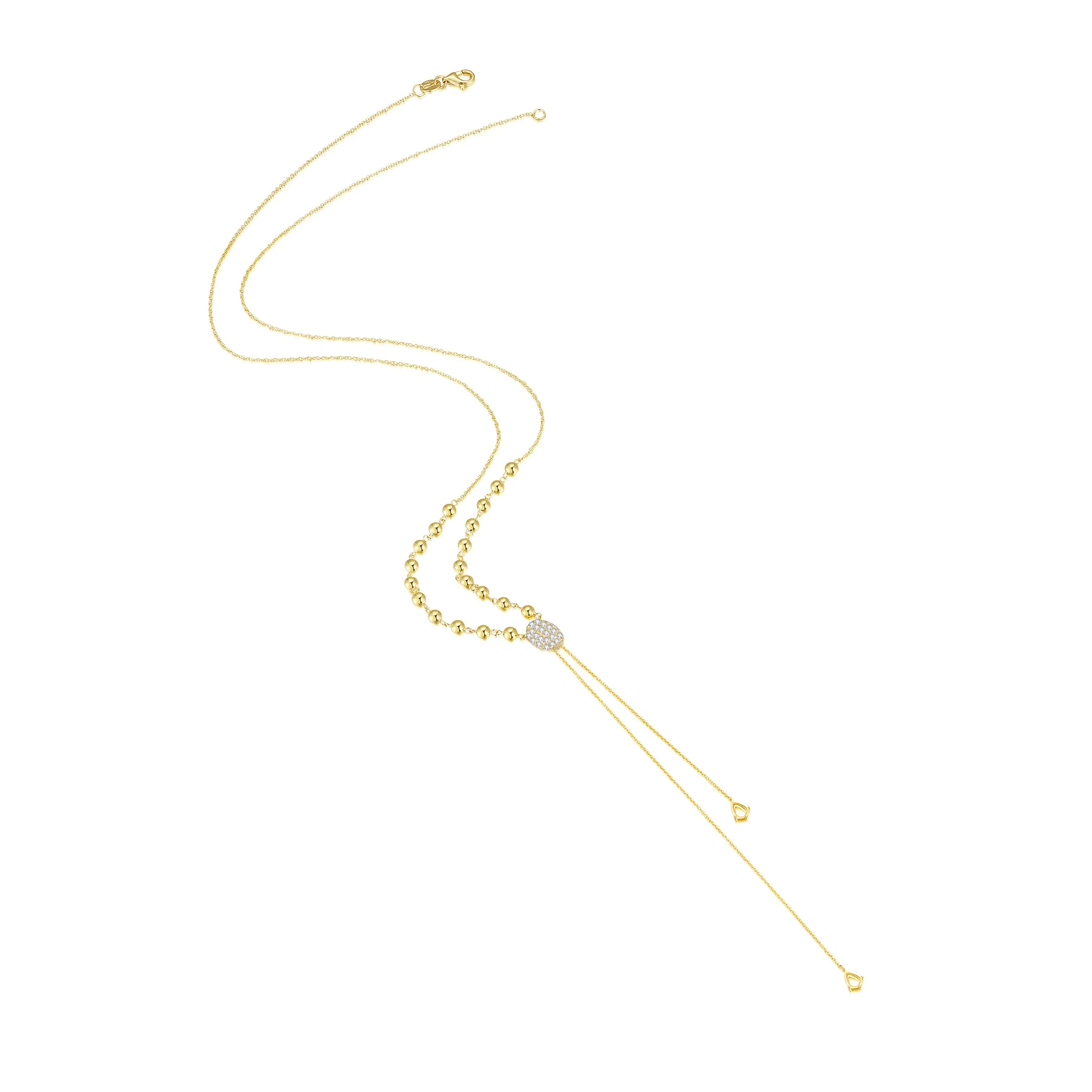 14K Solid Gold Necklace Exclusively Handcrafted 0.185 Carat Natural Diamond (H-F Color, VS1-VS2 Clarity)