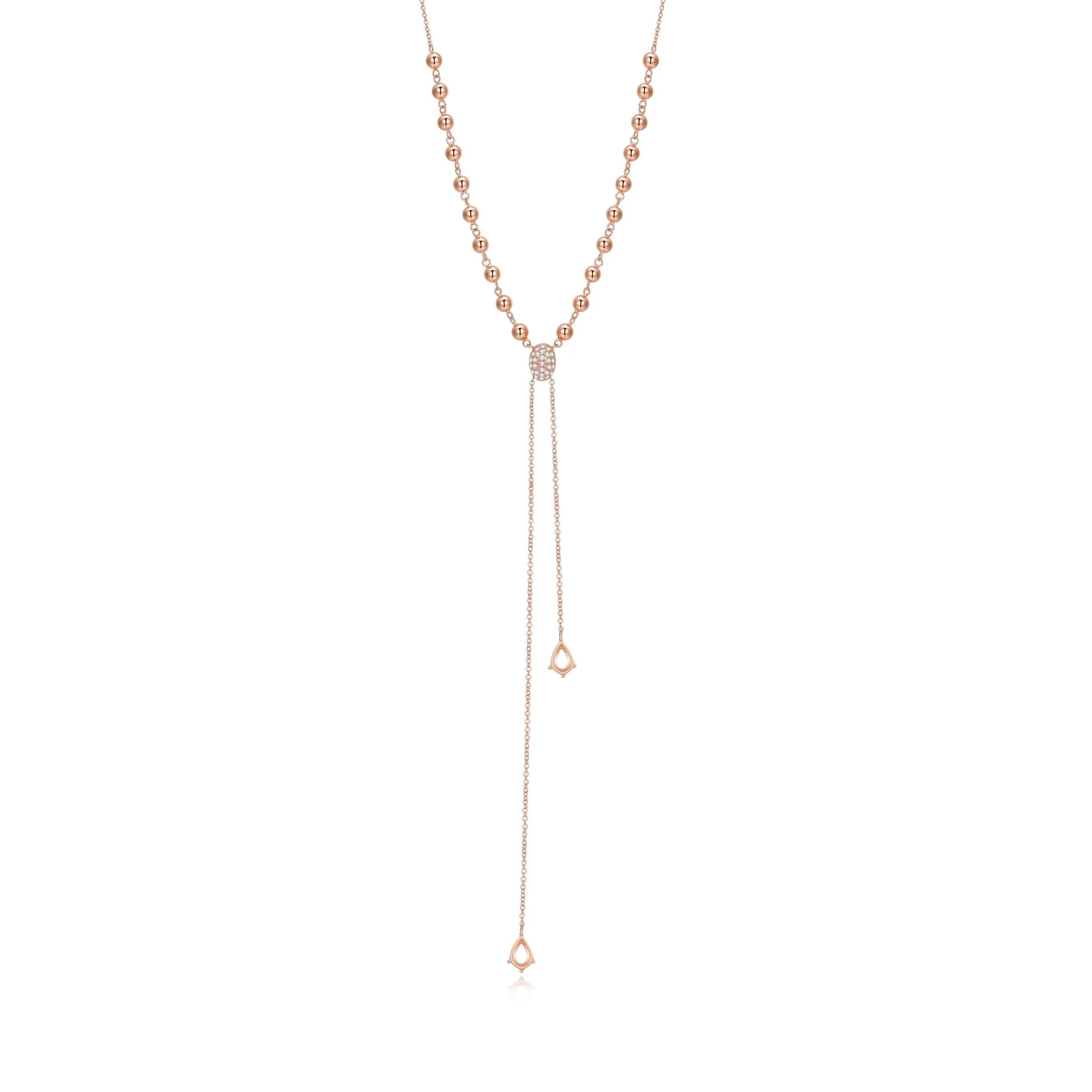 14K Solid Gold Necklace Exclusively Handcrafted 0.185 Carat Natural Diamond (H-F Color, VS1-VS2 Clarity)
