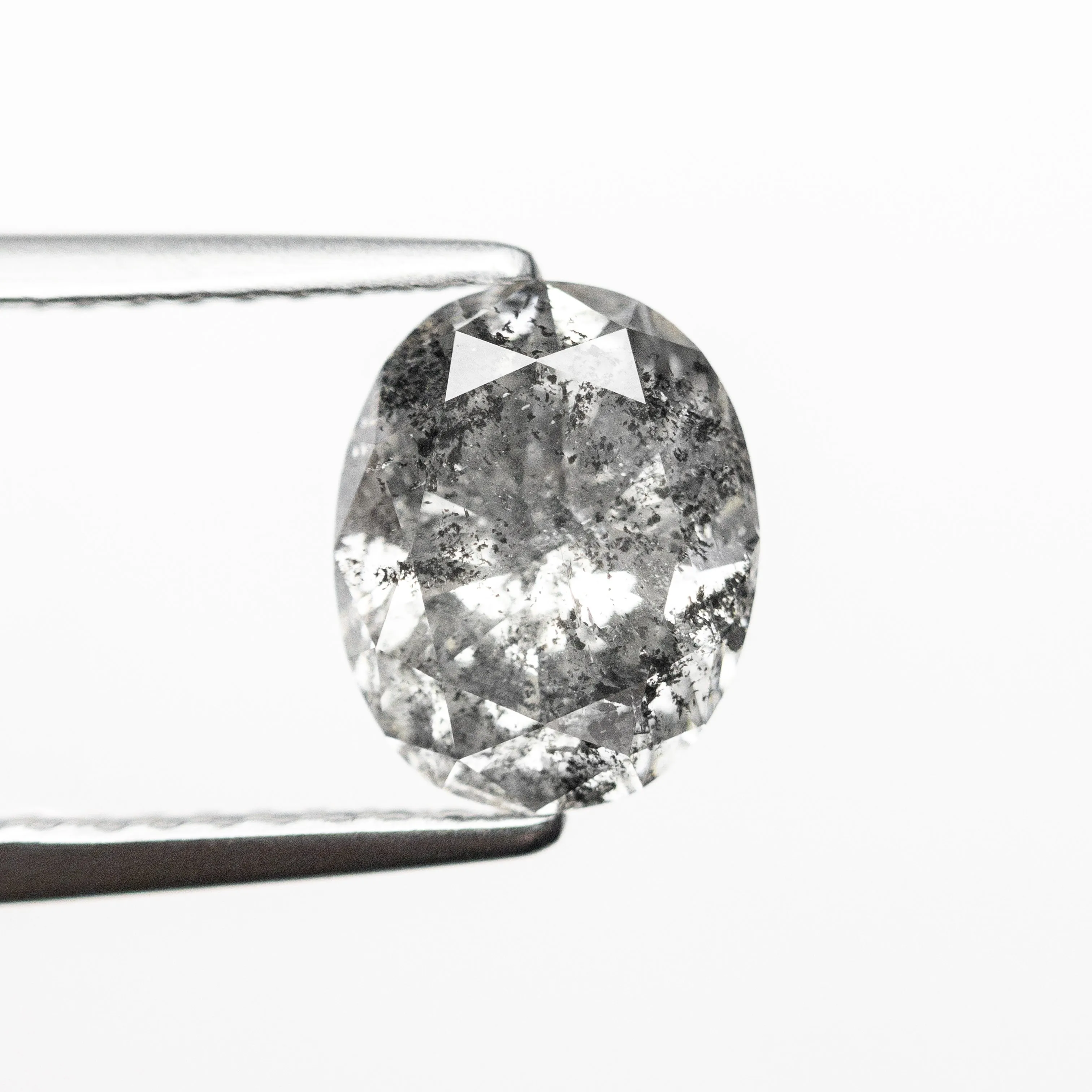 1.58 CARAT CANADIAN SALT AND PEPPER BRILLIANT CUT OVAL DIAMOND
