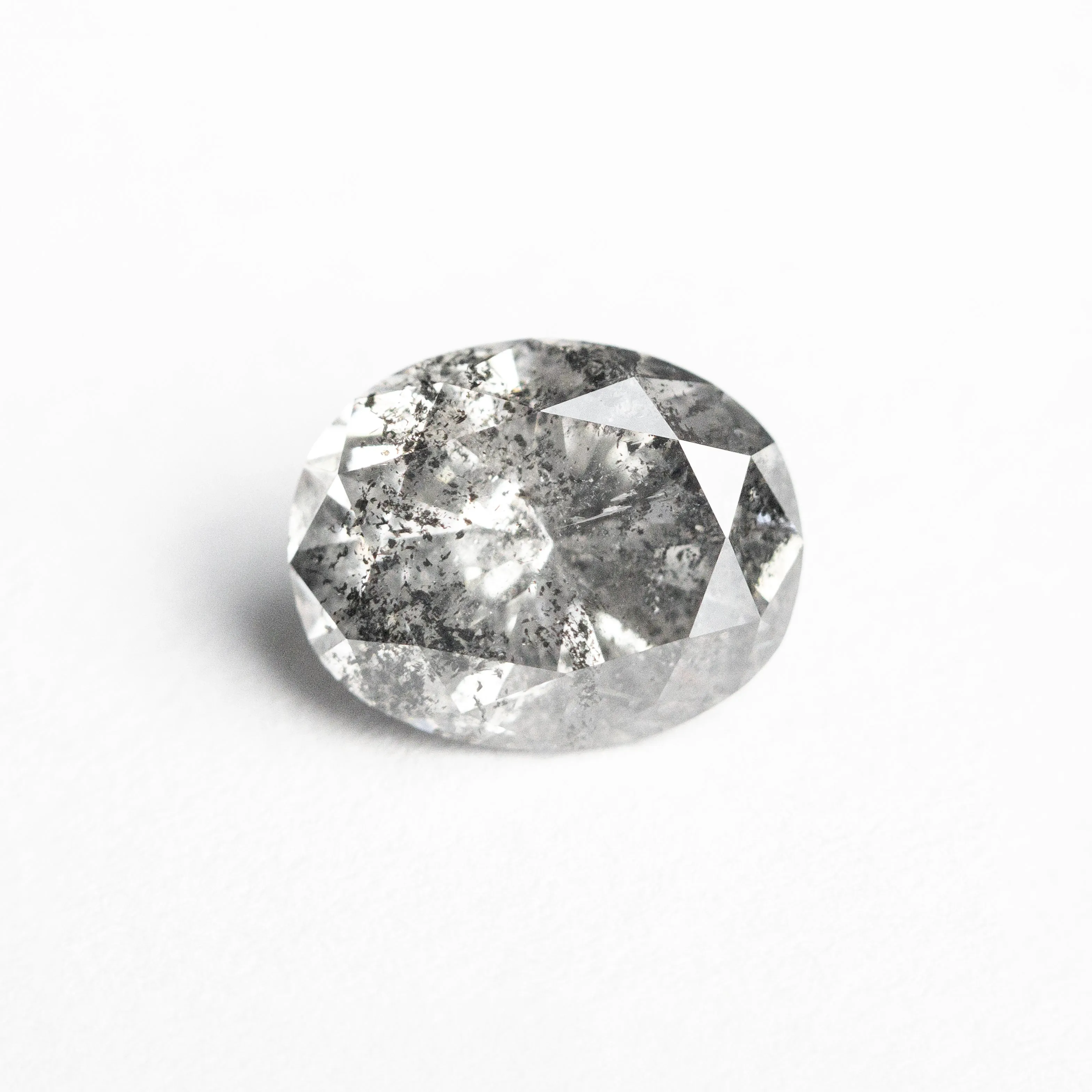 1.58 CARAT CANADIAN SALT AND PEPPER BRILLIANT CUT OVAL DIAMOND