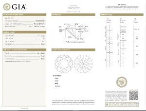 1.71 Carat Loose K / VS2 Round Brilliant Cut Diamond GIA Certified