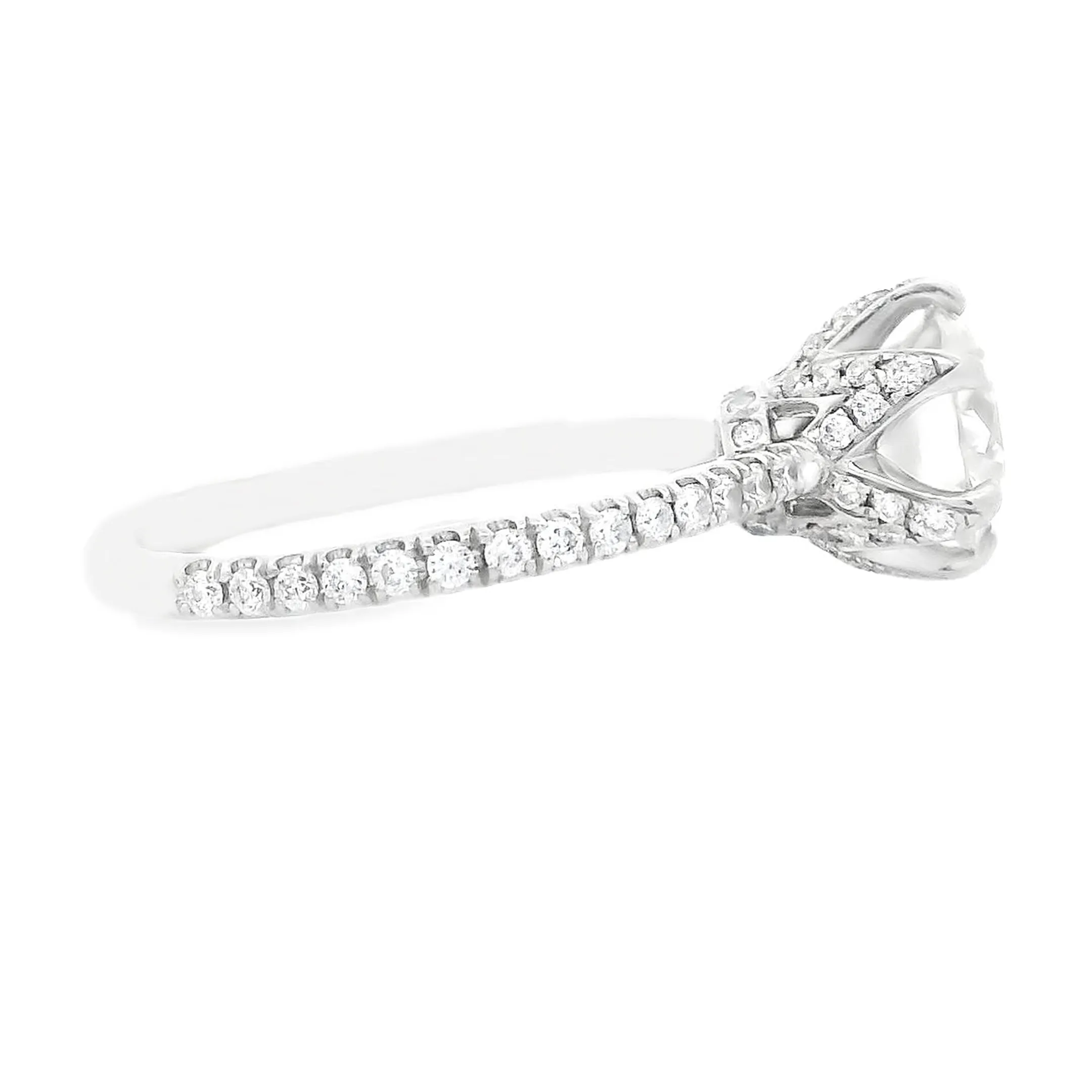 1.72ct 14k White Gold Round Cut Diamond Engagement Ring