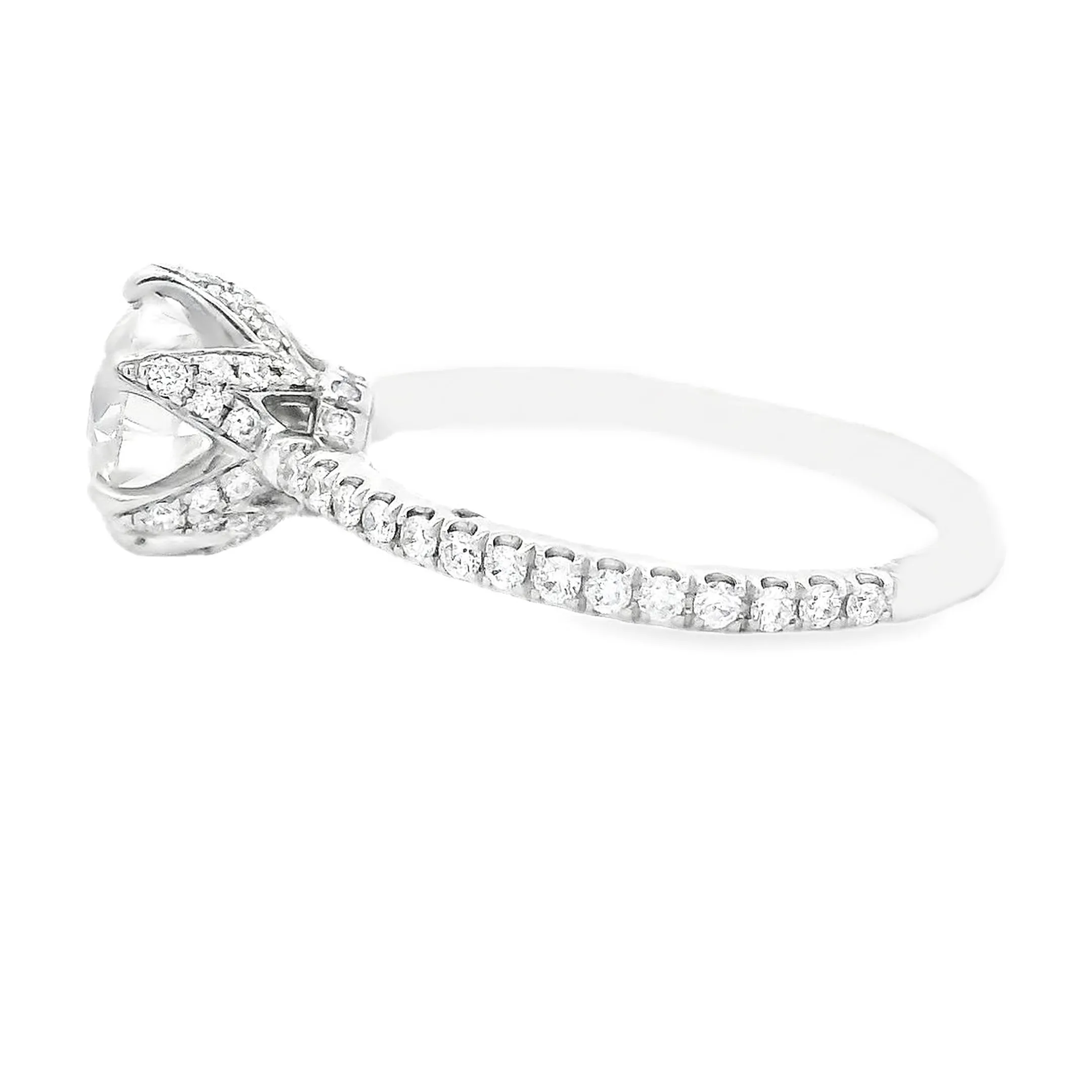 1.72ct 14k White Gold Round Cut Diamond Engagement Ring