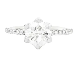 1.72ct 14k White Gold Round Cut Diamond Engagement Ring