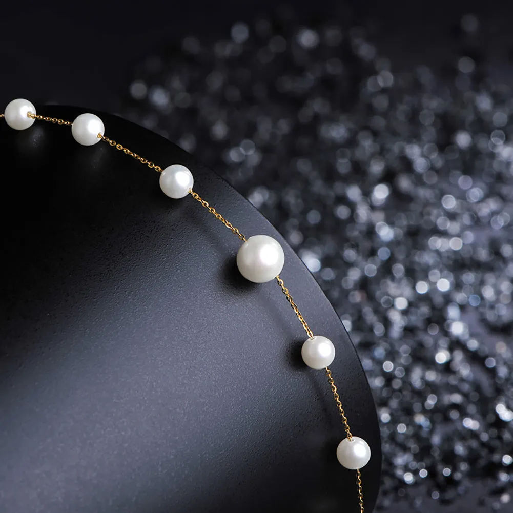 18K Yellow Gold Freshwater Pearl Round Pearl Bracelets