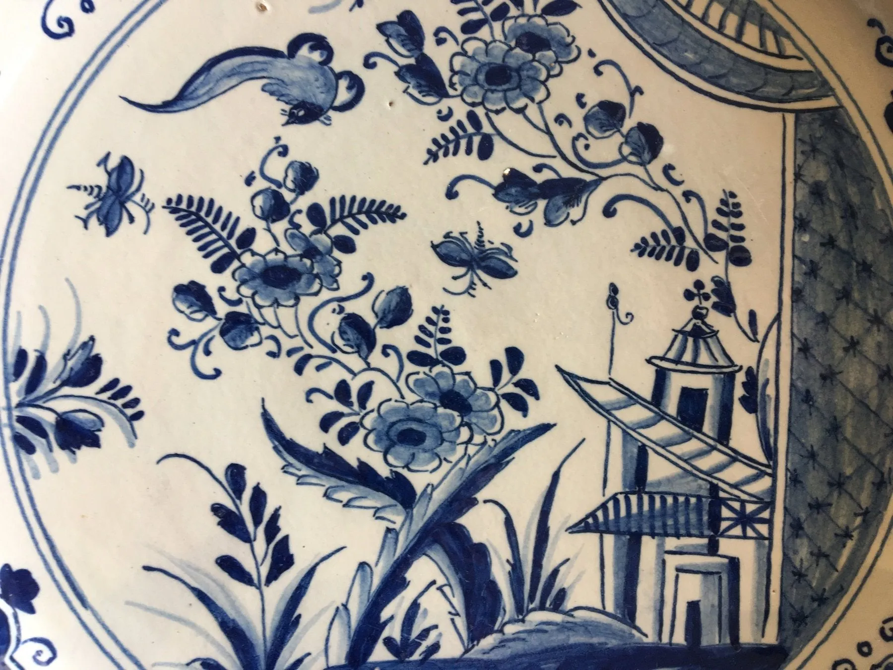 18th Century Dutch Delft Blue Chinoiserie Charger