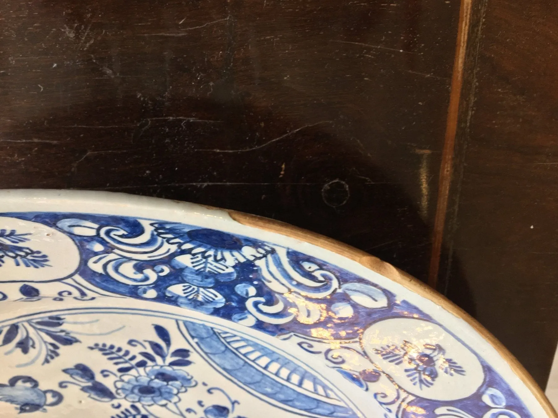 18th Century Dutch Delft Blue Chinoiserie Charger
