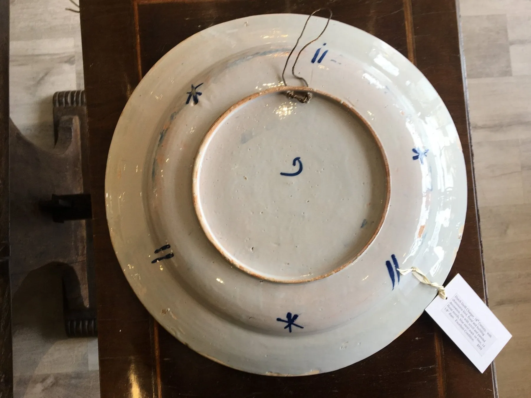 18th Century Dutch Delft Blue Chinoiserie Charger