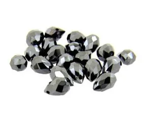 19 Pcs 6 - 5 mm Fancy Cut Black Diamond 100% Certified Beads