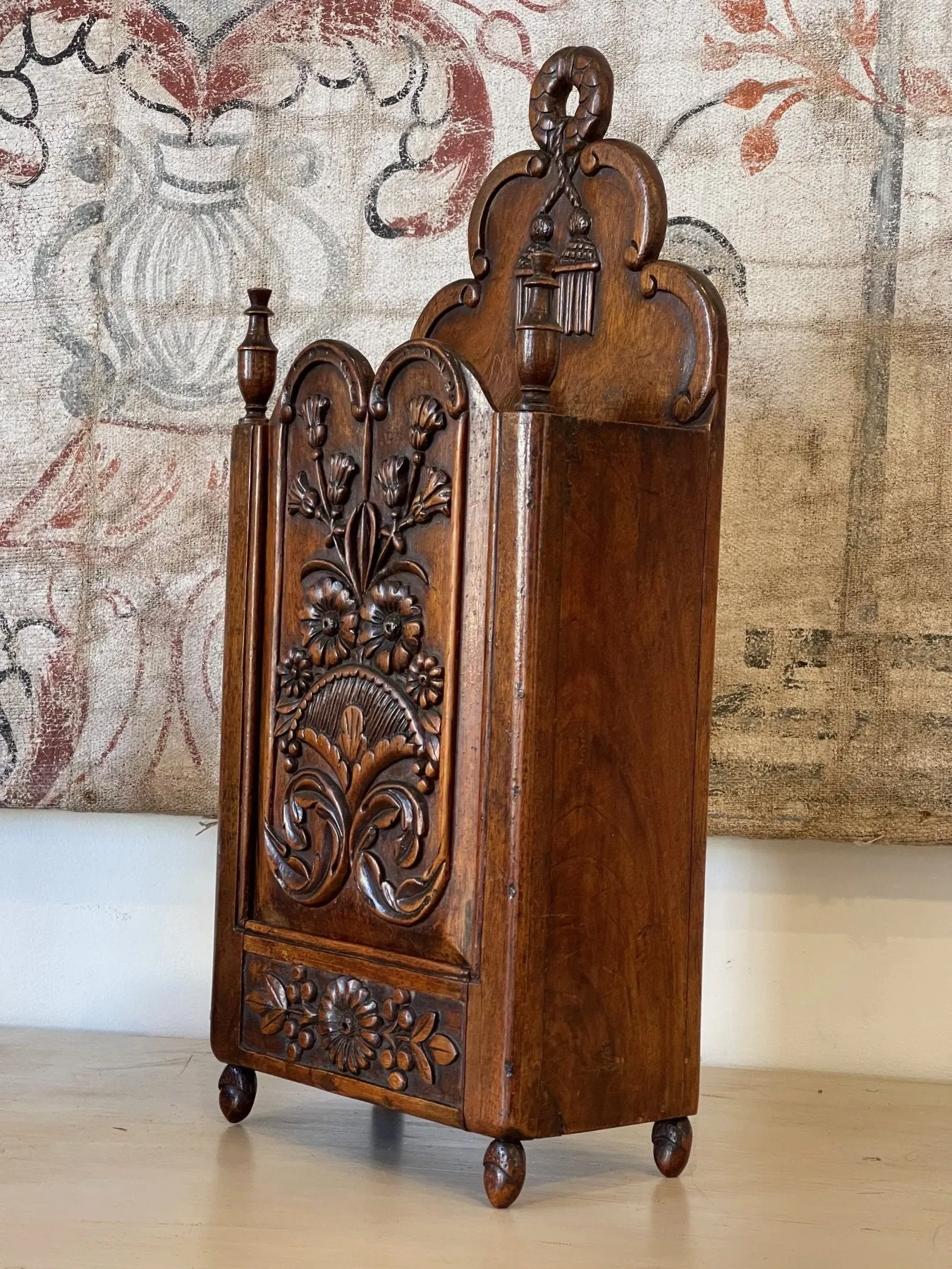 19th Century French Provincial Fariniere Walnut Flour Box