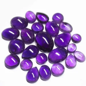 200cts Natural Purple Amethyst Smooth Oval Cabochon Loose Gemstone 10pc