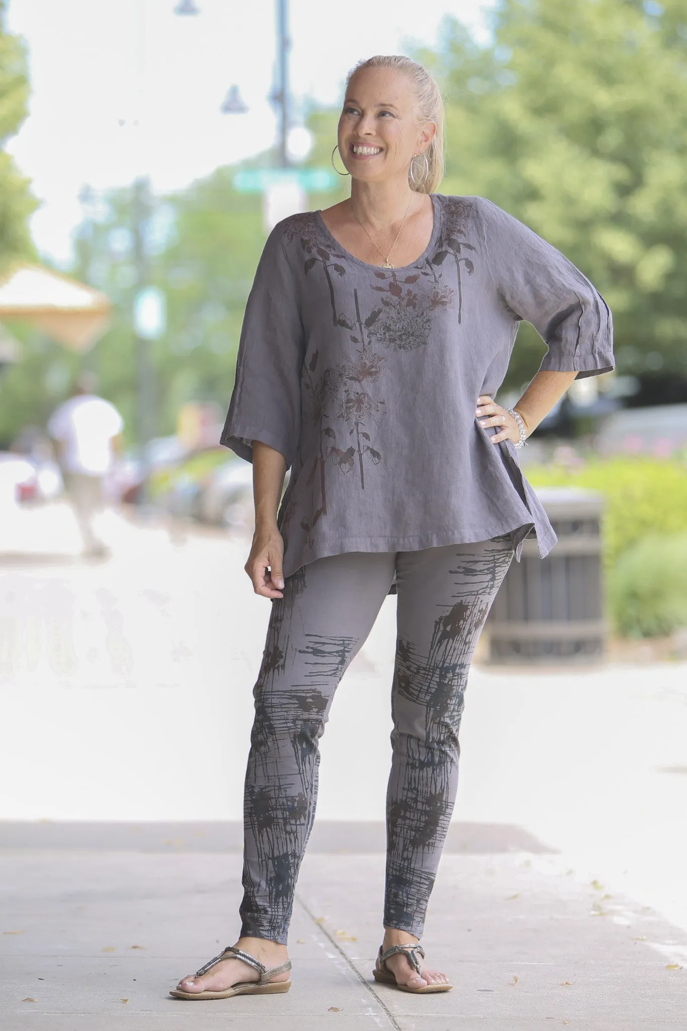 2183 Relaxed Linen Top-Dove-P